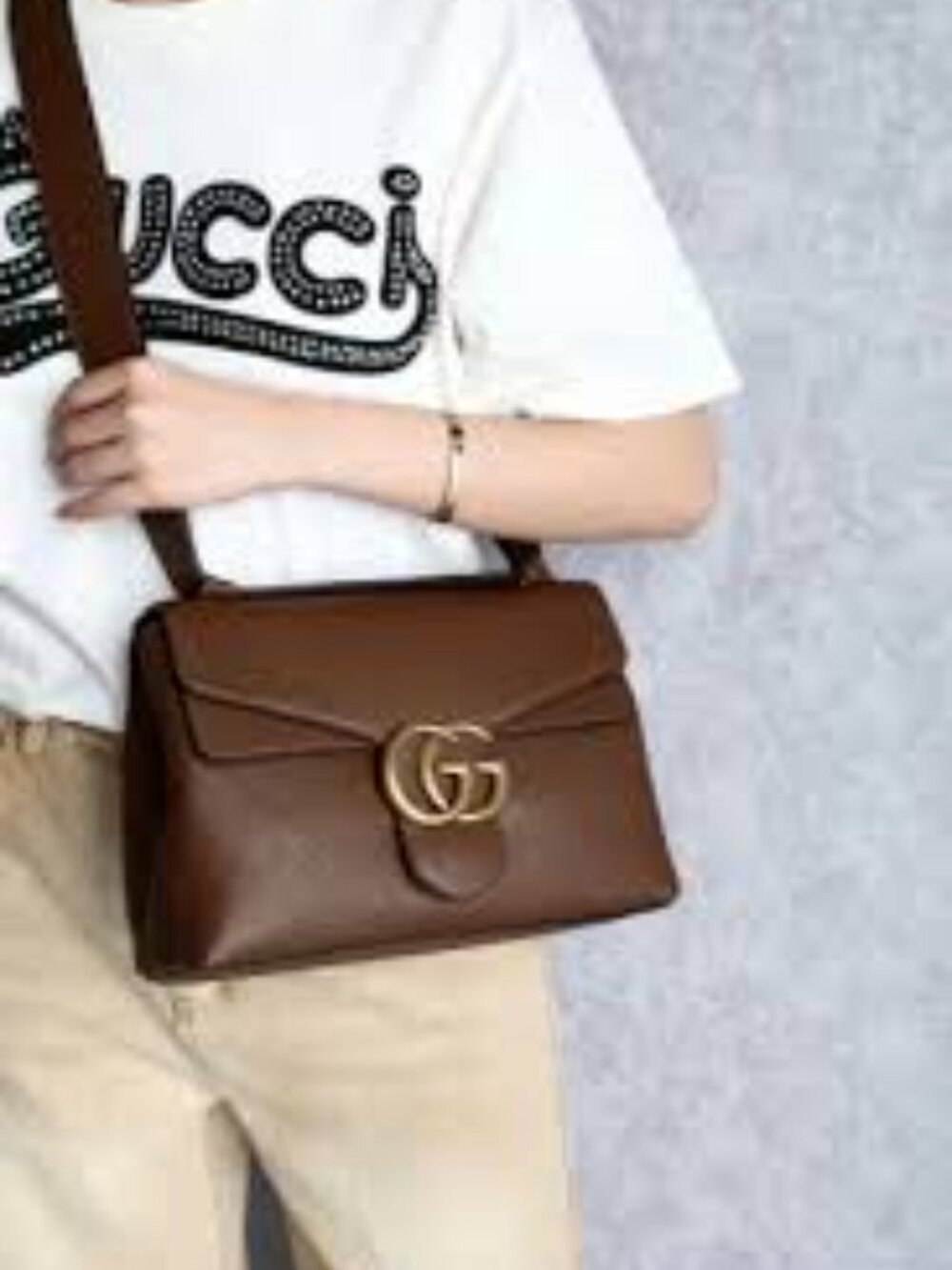 Gucci GG Marmont Brown Leather Shoulder Bag | Medium | Gold Hardware - Picture 4 of 16